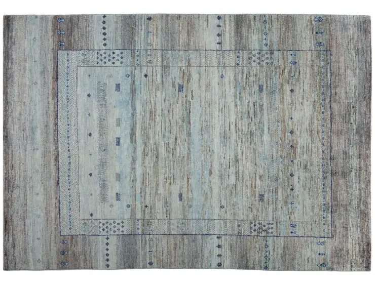 Blå text_origin_4 Gabbeh 212 x 158 cm