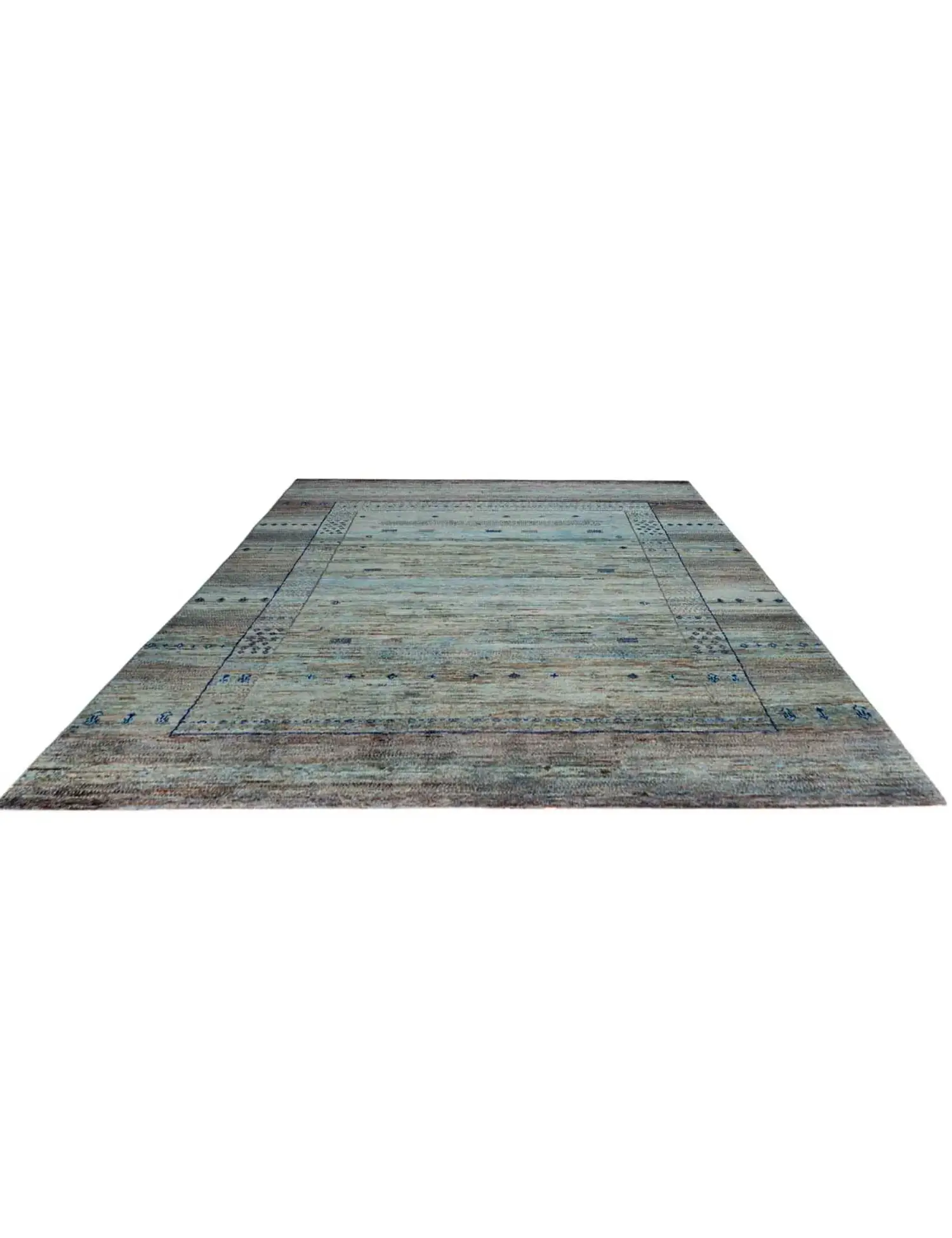 Blå text_origin_4 Gabbeh 212 x 158 cm - Unikt håndlaget teppe