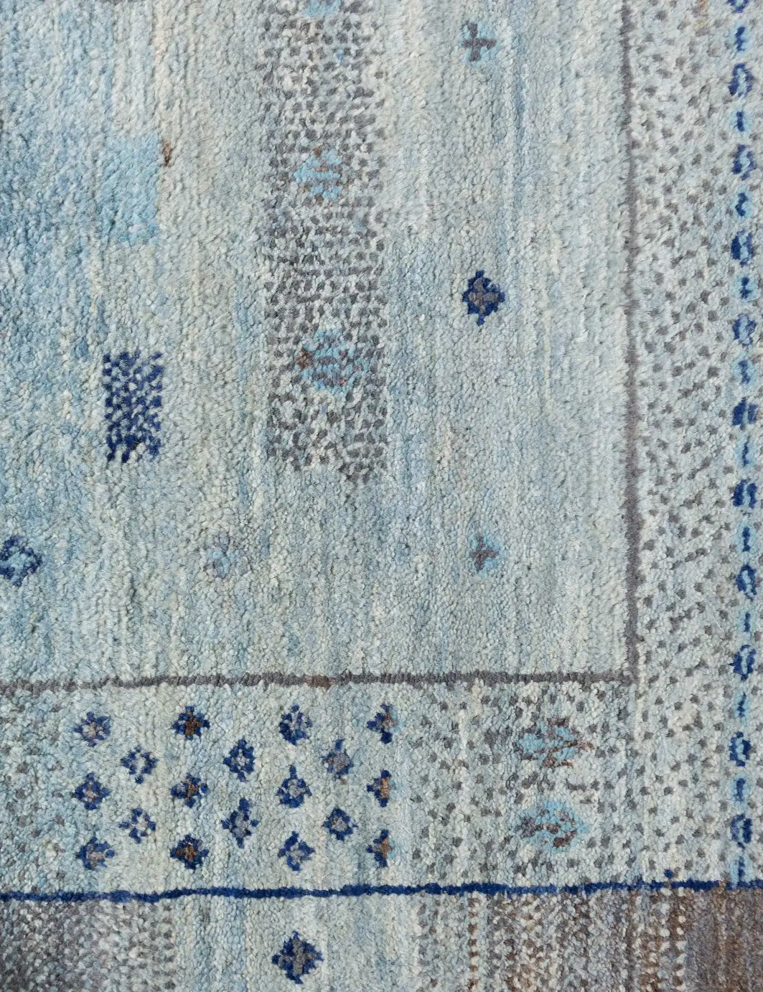 Blå text_origin_4 Gabbeh 212 x 158 cm - Unikt håndlaget teppe