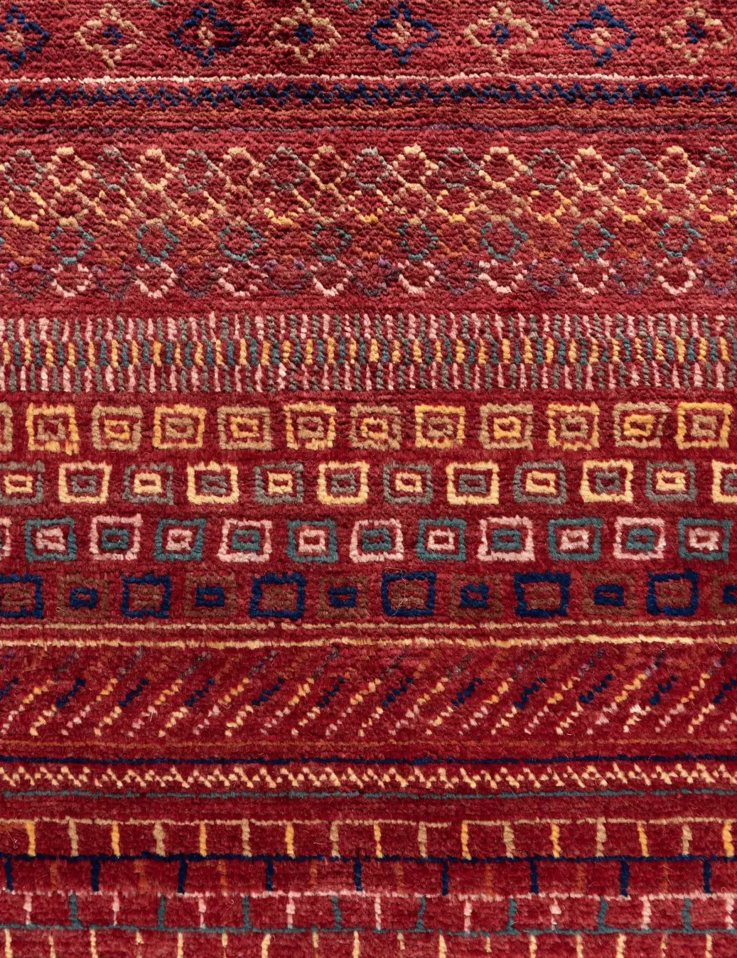 Rød text_origin_4 Gabbeh 308 x 245 cm - Unikt håndlaget teppe