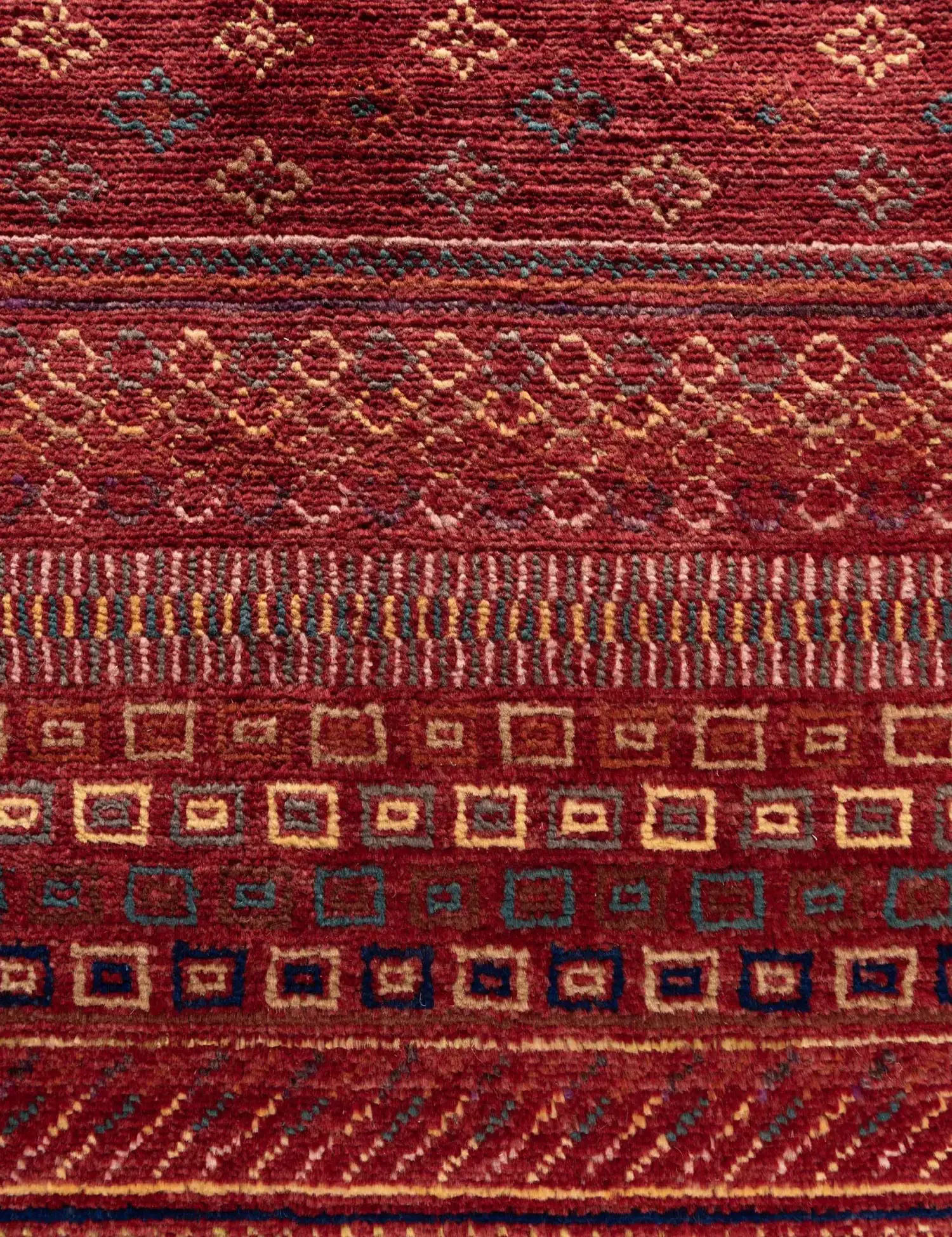 Rød text_origin_4 Gabbeh 308 x 245 cm - Unikt håndlaget teppe