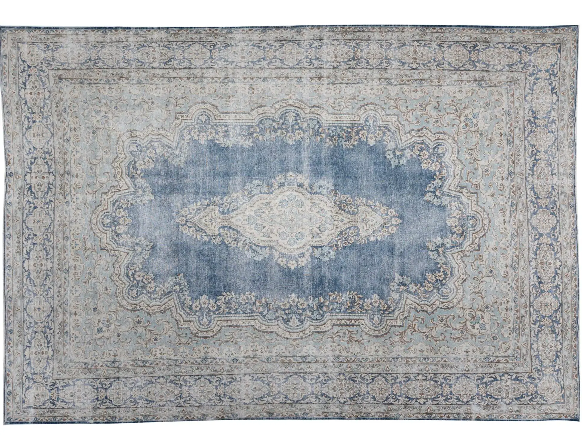 Blau Persien Persischer Vintage Teppich 392 x 268 cm
