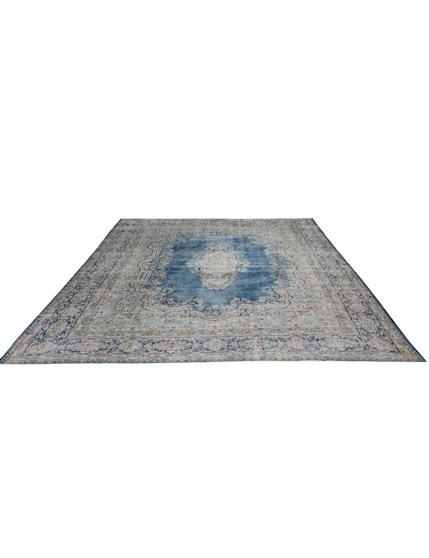 Blau Persien Persischer Vintage Teppich 392 x 268 cm - Einzigartiger handgefertigter Teppich