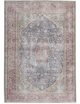 Rose Pakistan Tapis Persan vintage 242 x 152 cm