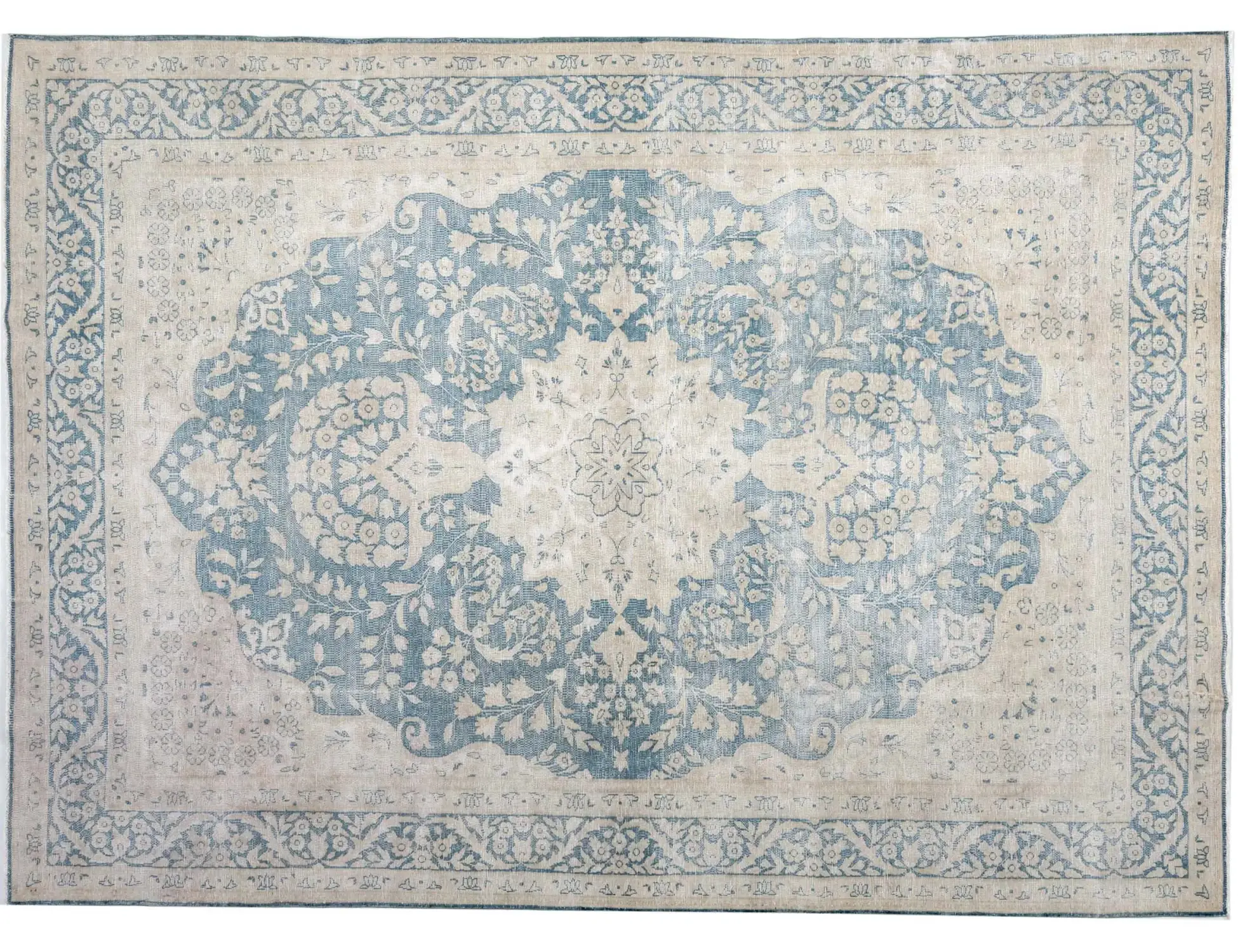 Blau Persien Persischer Vintage Teppich 308 x 207 cm
