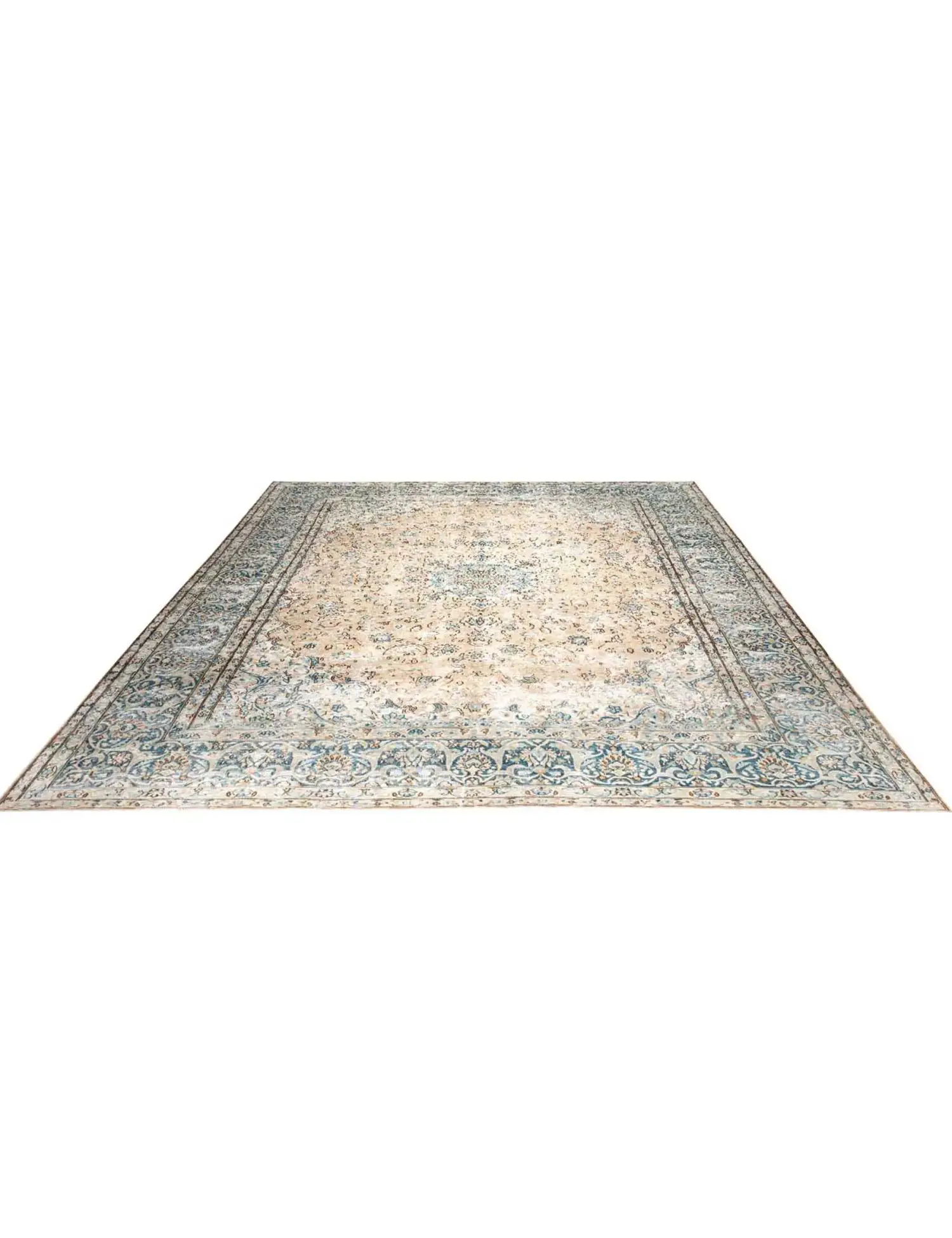 Beige text_origin_4 Persischer Vintage Teppich 372 x 267 cm - Einzigartiger handgefertigter Teppich