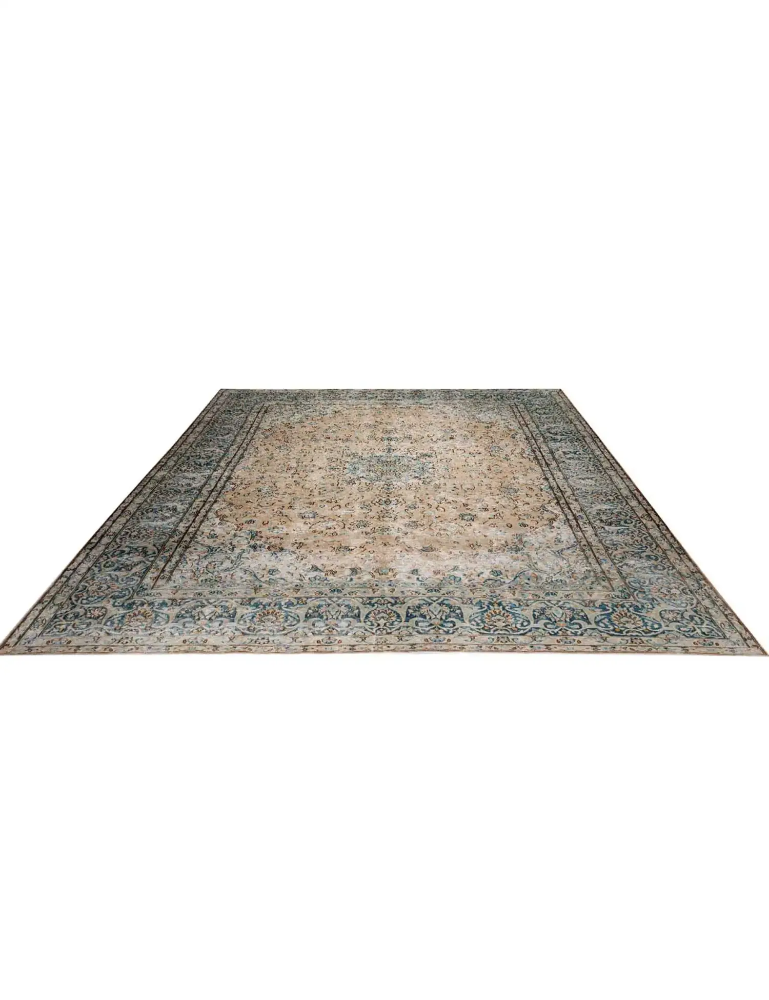 Beige text_origin_4 Persischer Vintage Teppich 372 x 267 cm - Einzigartiger handgefertigter Teppich