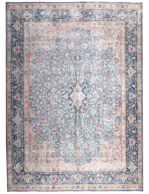 Blau Pakistan Persischer Vintage Teppich 402 x 293 cm