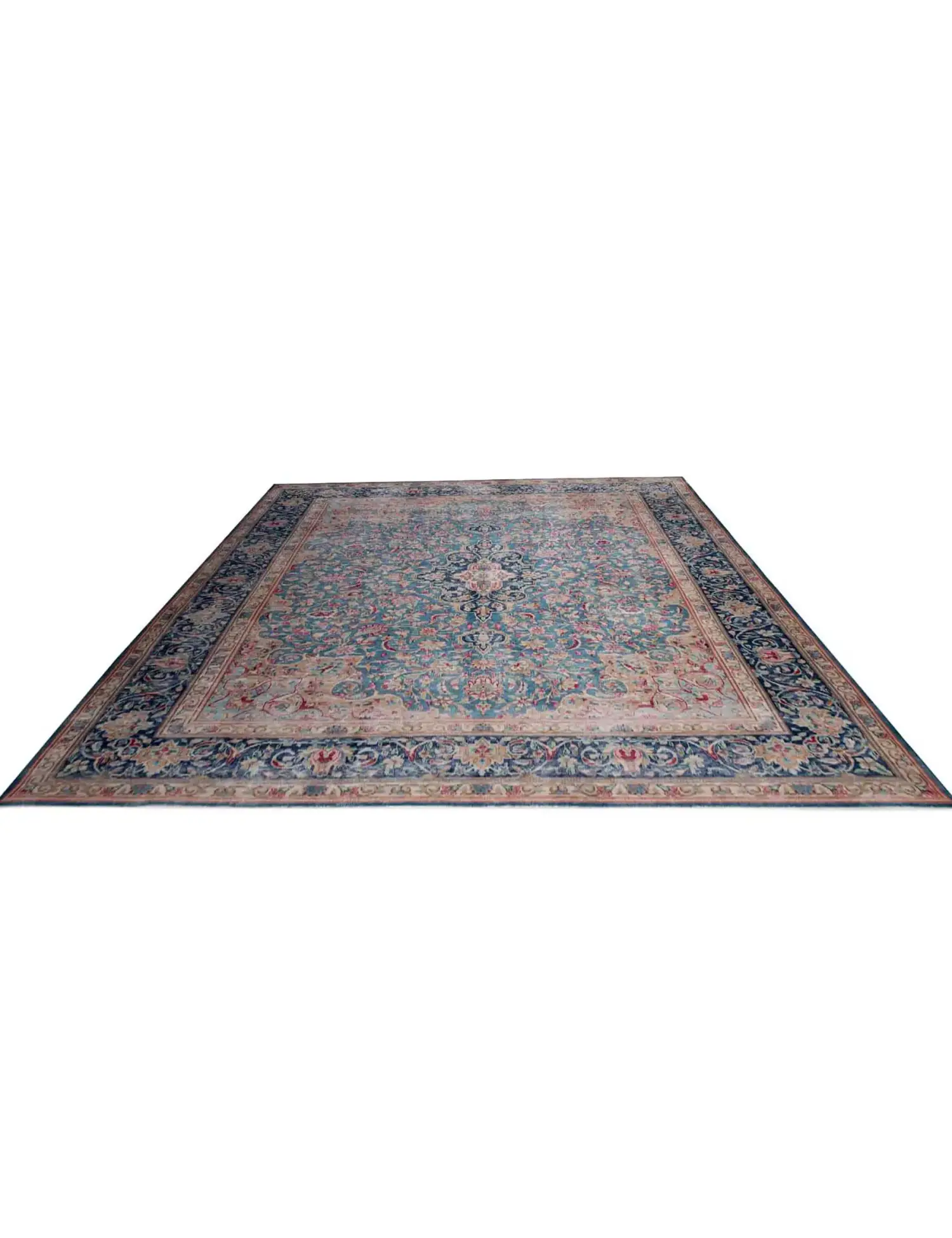 Blau text_origin_4 Persischer Vintage Teppich 402 x 293 cm - Einzigartiger handgefertigter Teppich