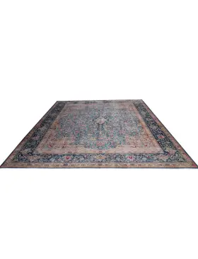 Bleu Pakistan Tapis Persan vintage 402 x 293 cm - view 2
