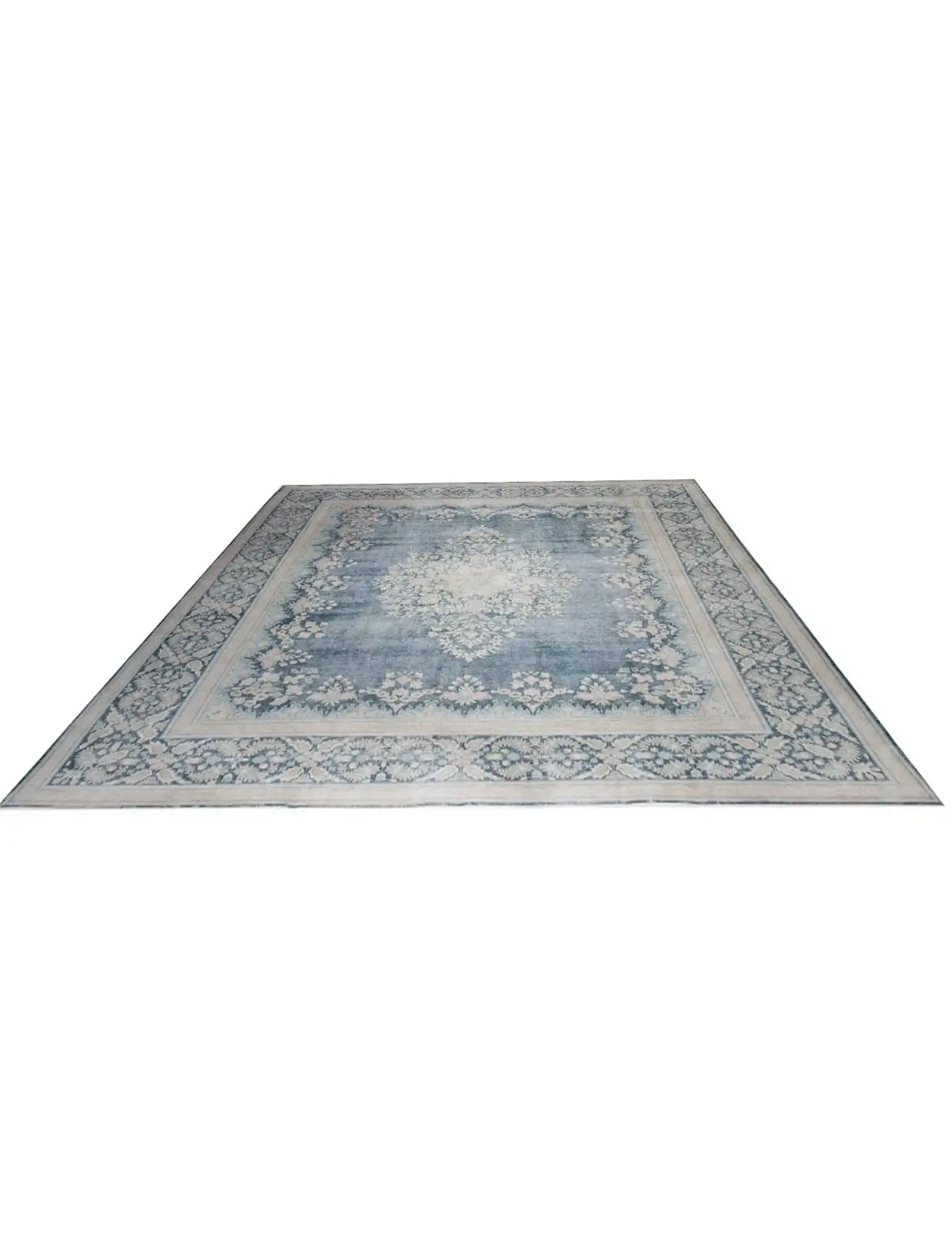 Blau text_origin_4 Persischer Vintage Teppich 387 x 297 cm - Einzigartiger handgefertigter Teppich