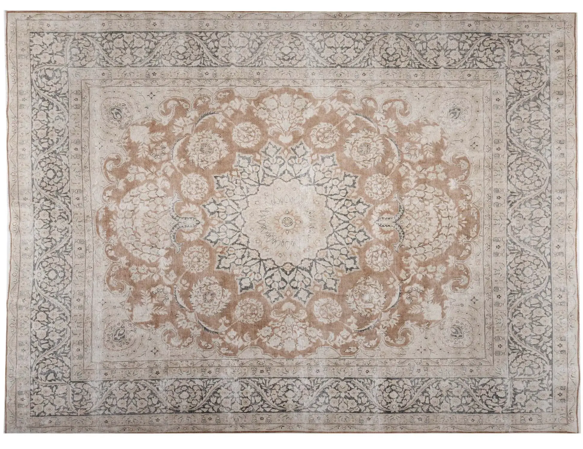 Beige Persien Persischer Vintage Teppich 390 x 303 cm