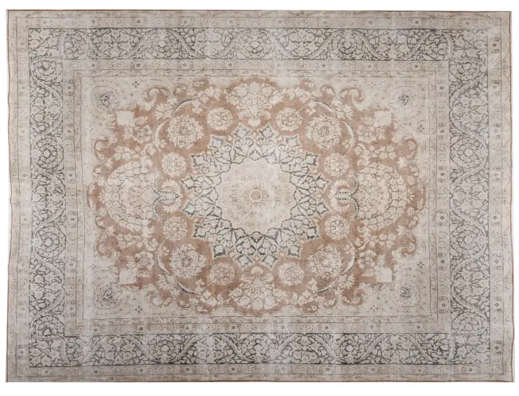 Beige Persien Persisk Vintagetæppe 390 x 303 cm
