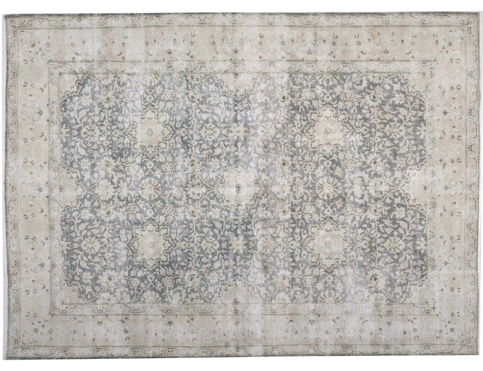 Blau Persien Persischer Vintage Teppich 292 x 206 cm