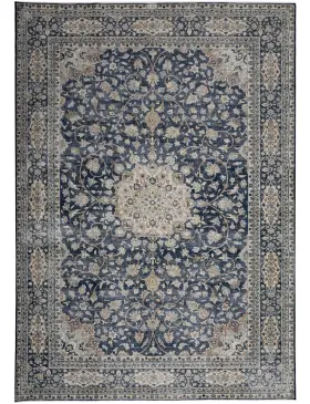 Blå Persien Persisk Vintagetæppe 317 x 203 cm