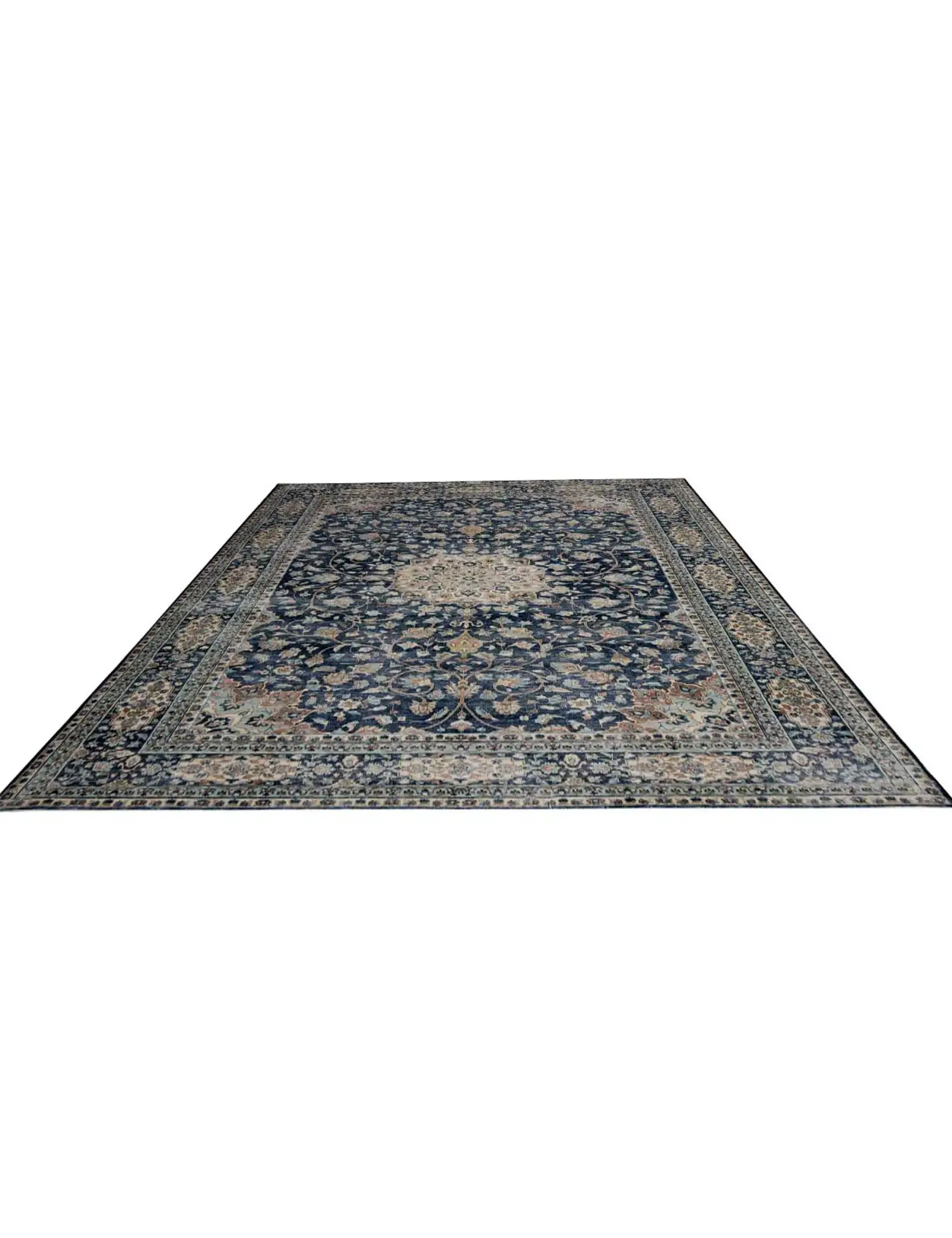 Blau Persien Persischer Vintage Teppich 317 x 203 cm - Einzigartiger handgefertigter Teppich