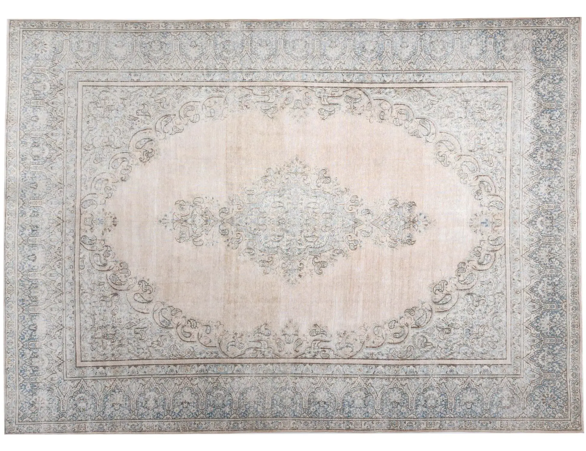 Beige Persien Persischer Vintage Teppich 375 x 275 cm