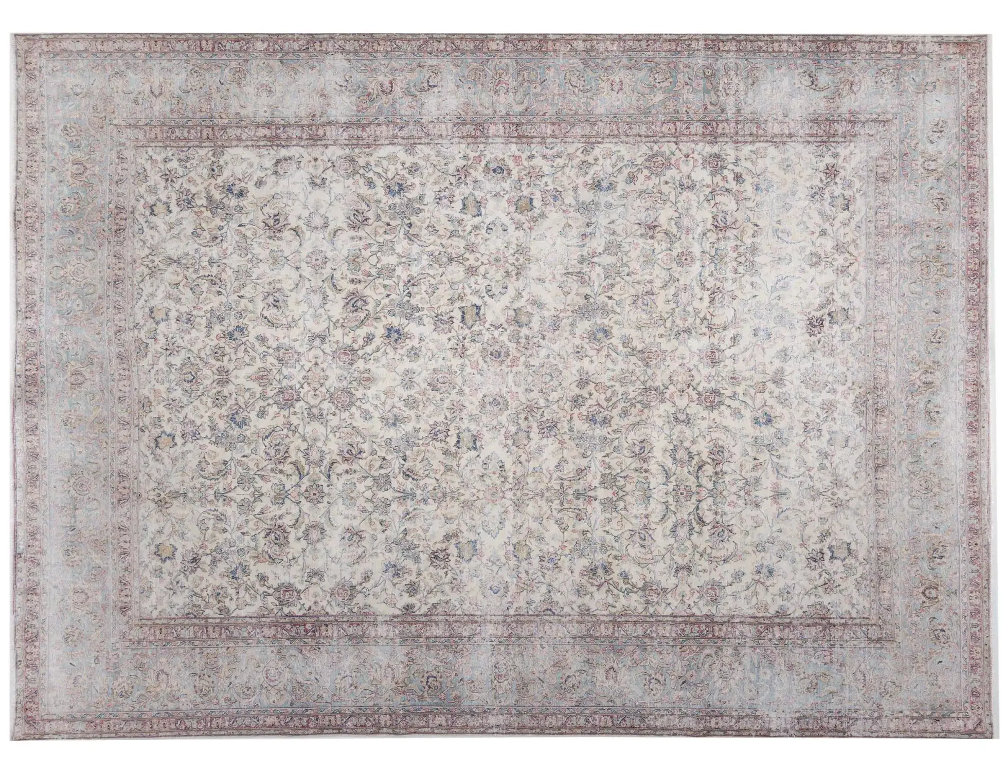 Blau text_origin_4 Persischer Vintage Teppich 389 x 300 cm - Einzigartiger handgefertigter Teppich