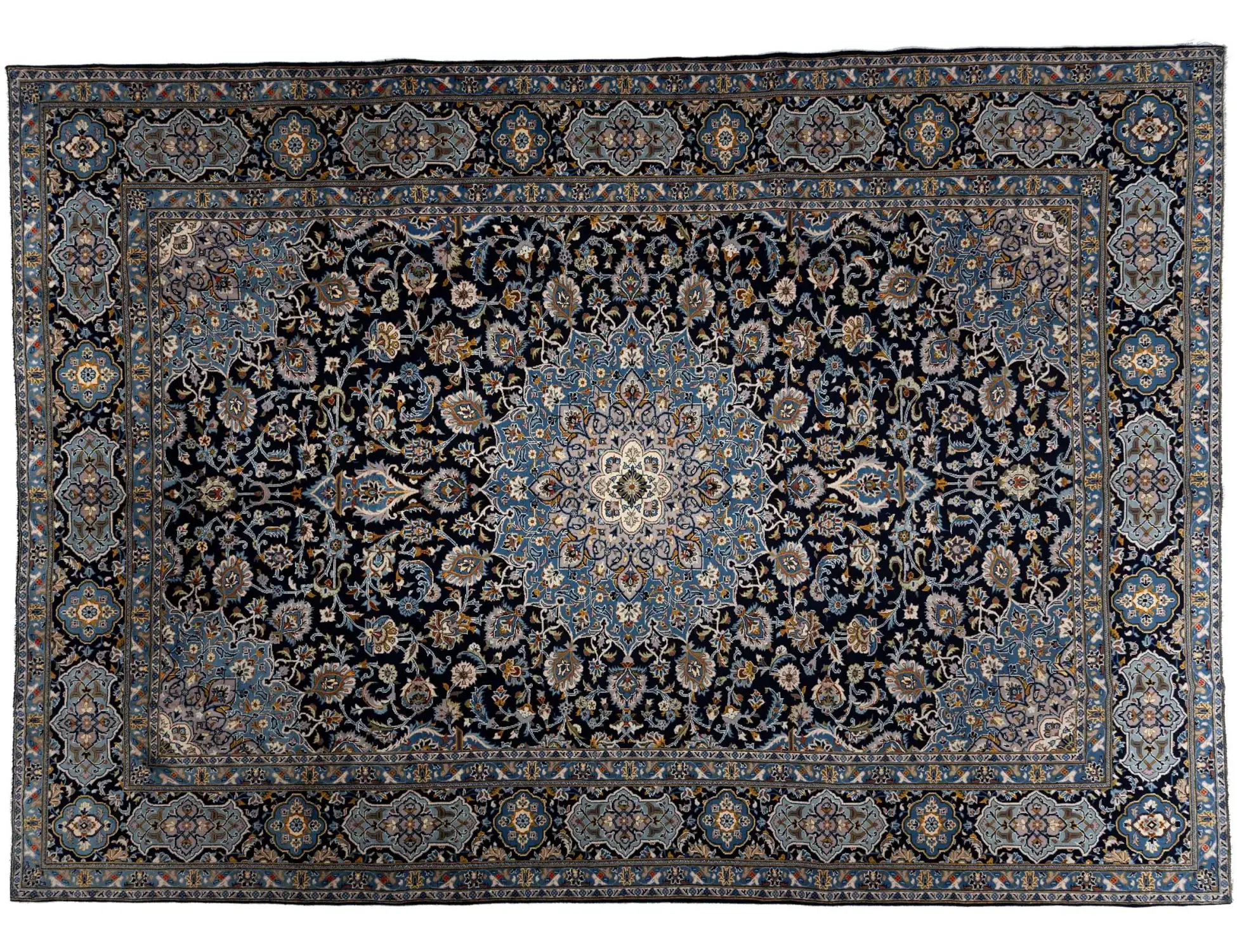 Blue Persia Kashan 429 x 306 cm - Unique Handmade Carpet