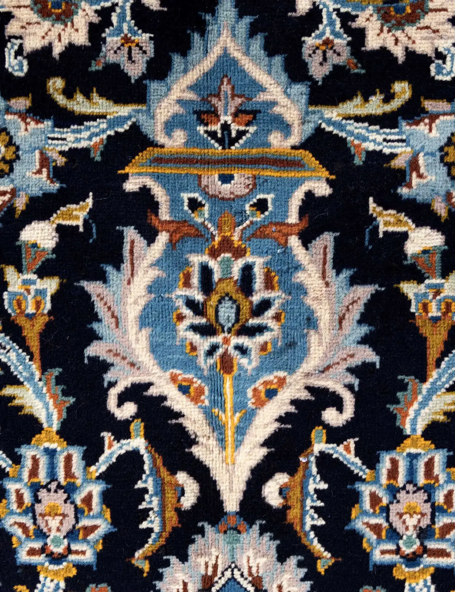 Blu Persiano Kashan 429 x 306 cm - Tappeto unico fatto a mano
