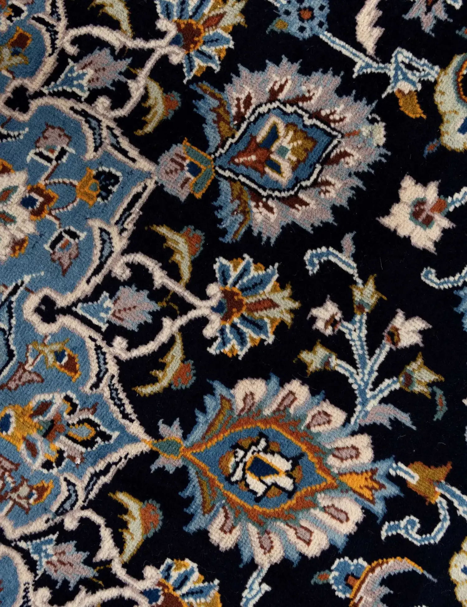 Blu Persiano Kashan 429 x 306 cm - Tappeto unico fatto a mano
