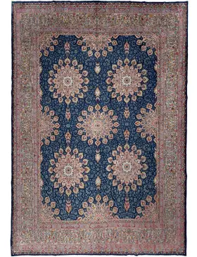 Sininen Persia Kerman Patina 394 x 293 cm