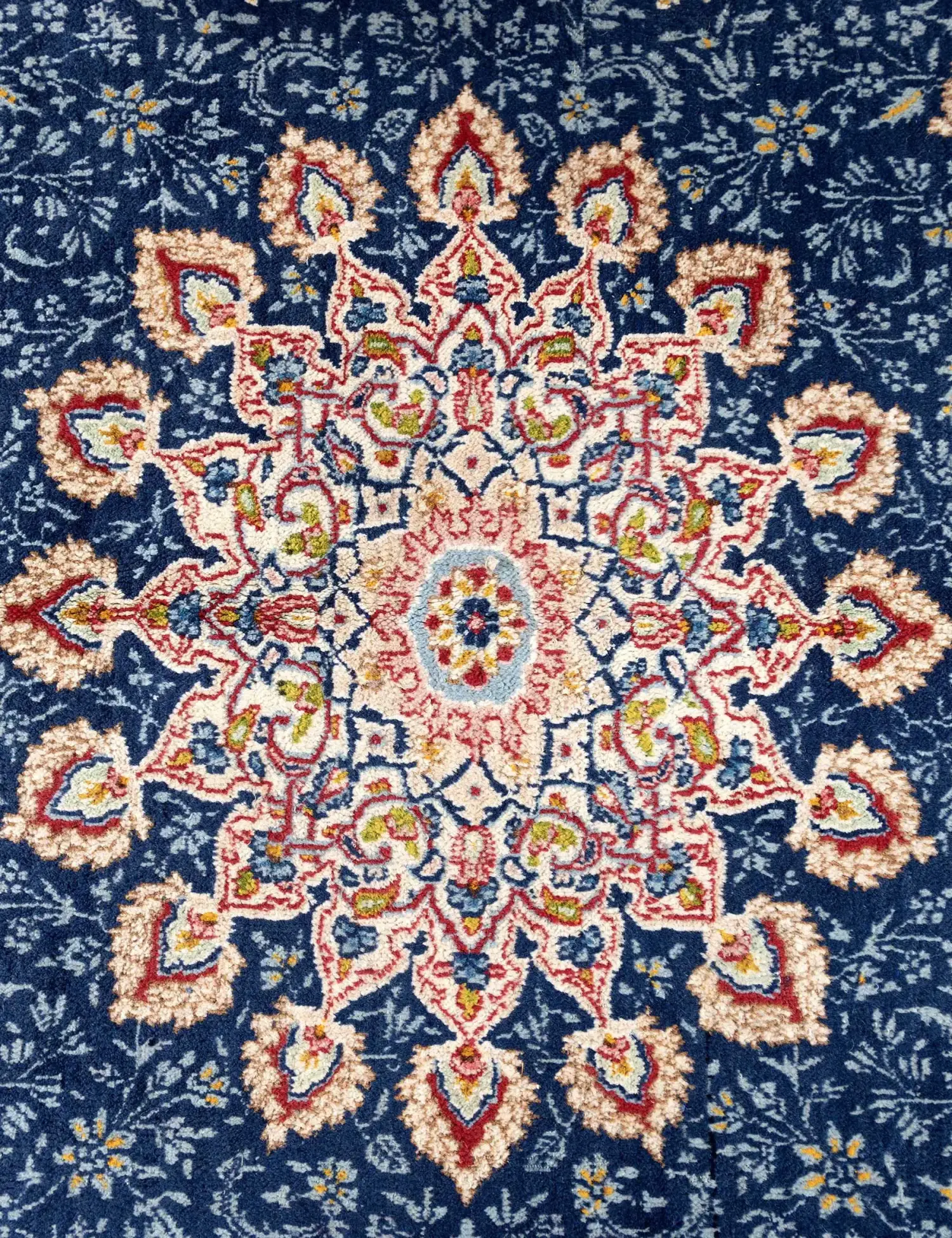 Bleu Persan Kerman Patina 394 x 293 cm - Tapis fait main unique