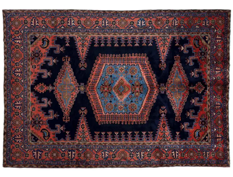 Blau Persien Vis Patina 338 x 238 cm