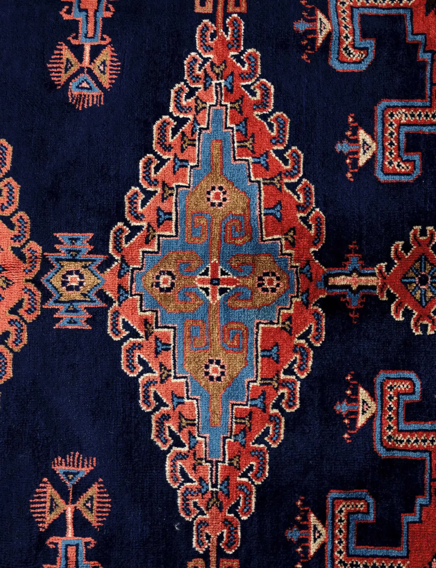 Blu Persiano Vis Patina 338 x 238 cm - Tappeto unico fatto a mano