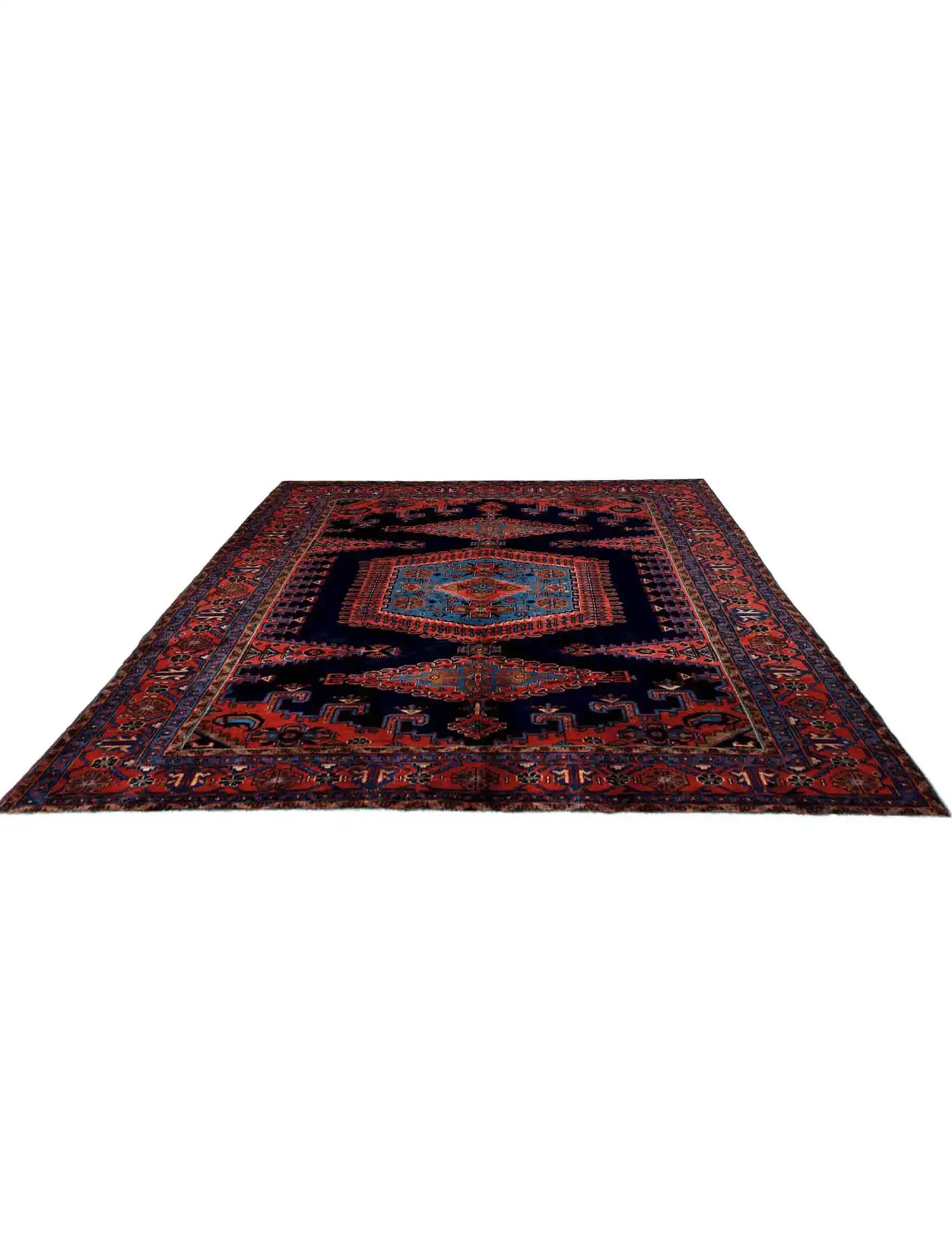 Blu Persiano Vis Patina 338 x 238 cm - Tappeto unico fatto a mano