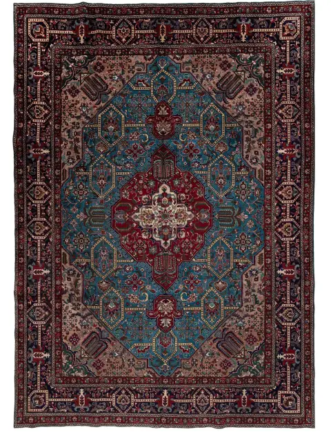 Blå Persia Tabriz Patina 390 x 309 cm