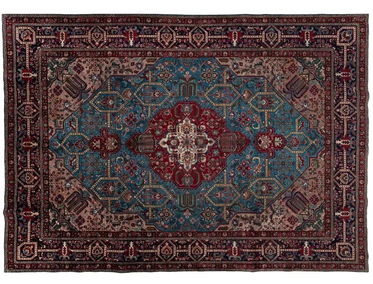 Blå Persien Tabriz Patina 390 x 309 cm