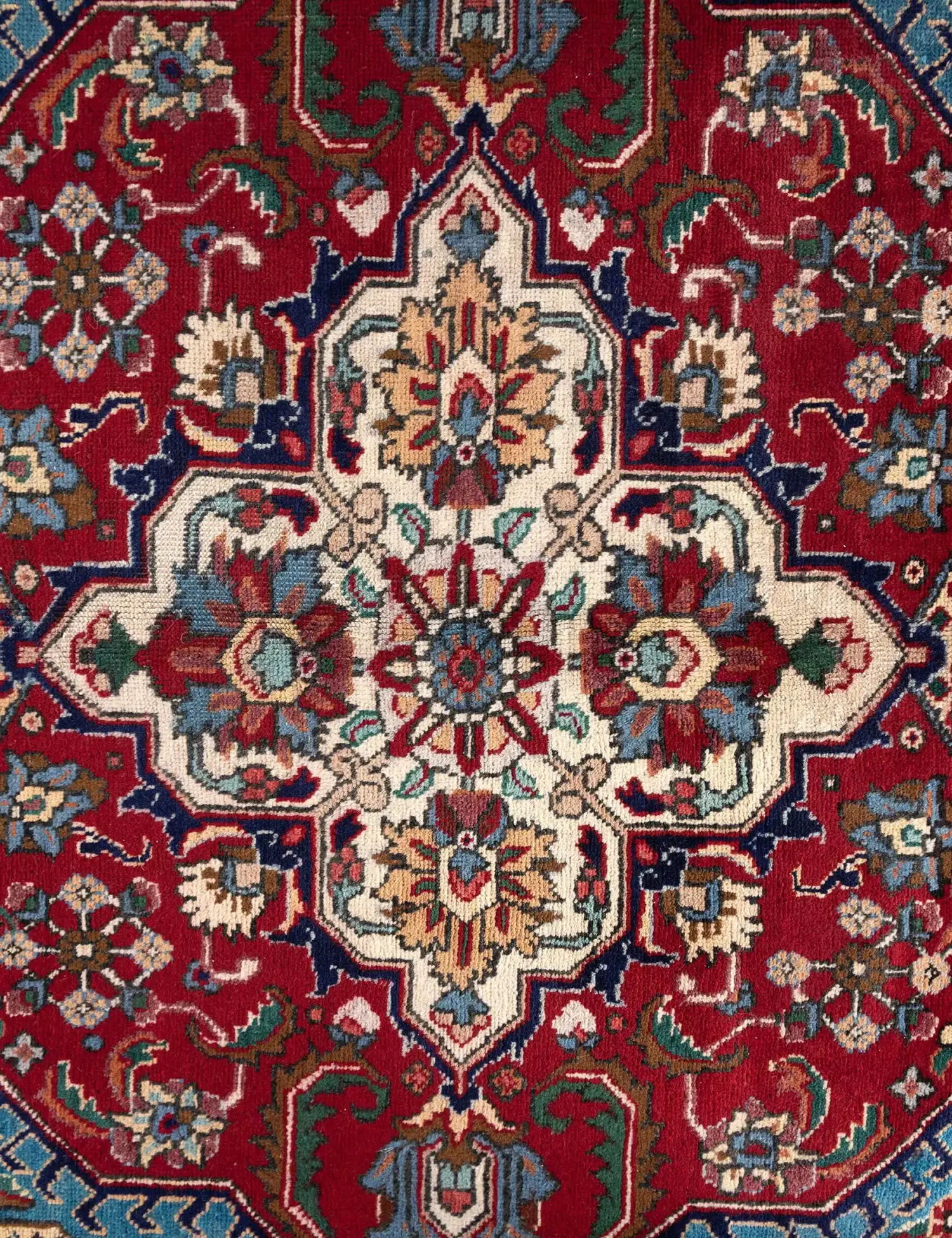 Blå persia Tabriz Patina 390 x 309 cm - Unikt håndlaget teppe