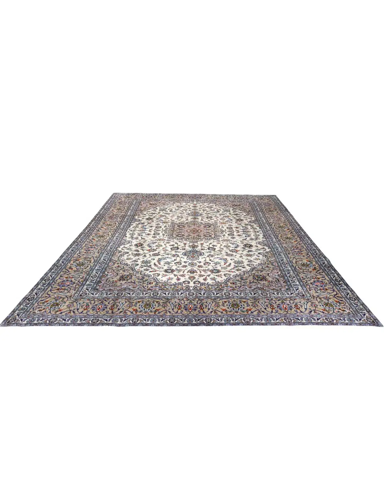 Beige Persa Ardakan Patina 389 x 279 cm - Alfombra única hecha a mano