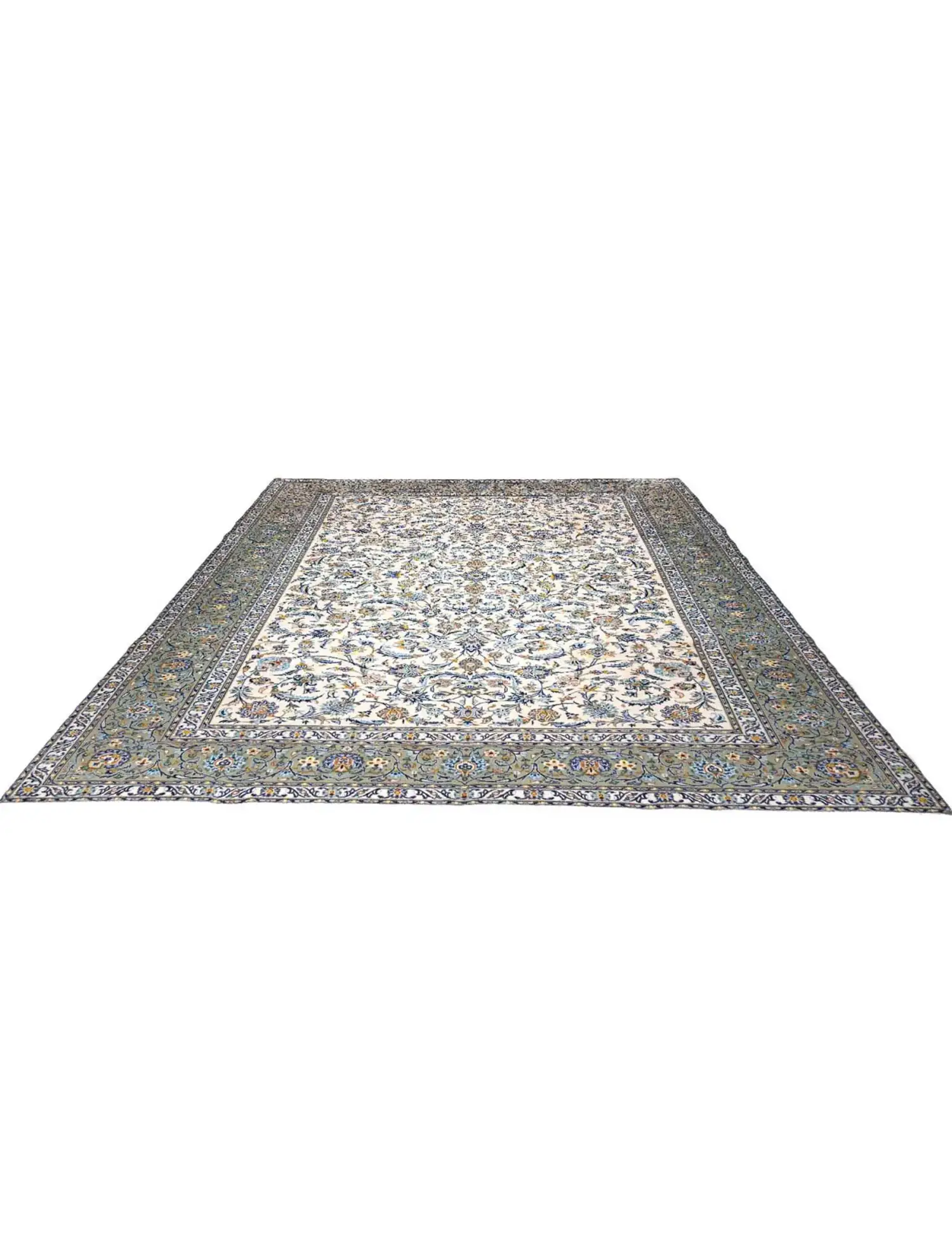 Beige Perzië Kashan Patina 388 x 297 cm - Uniek handgemaakt tapijt