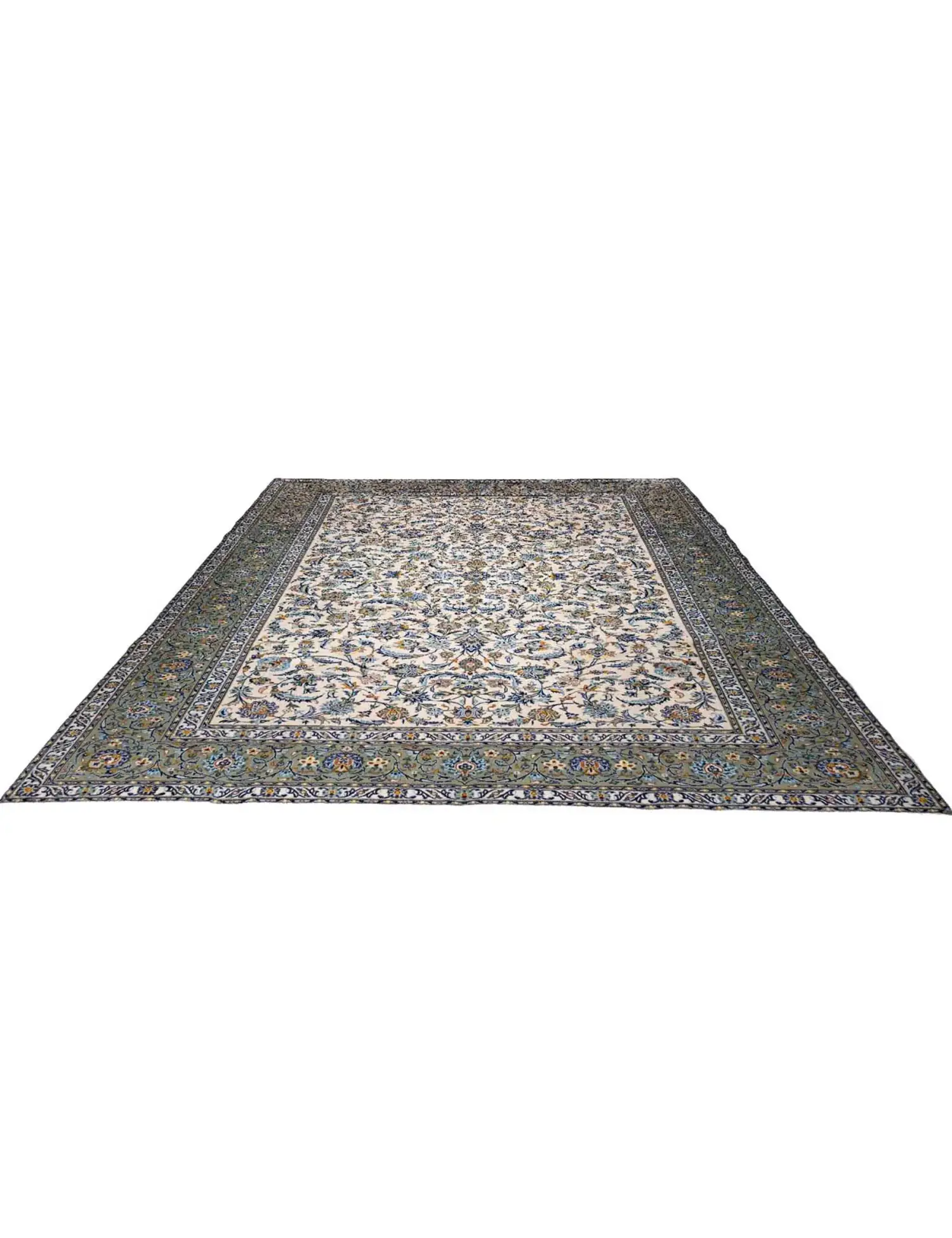 Beige Perzië Kashan Patina 388 x 297 cm - Uniek handgemaakt tapijt