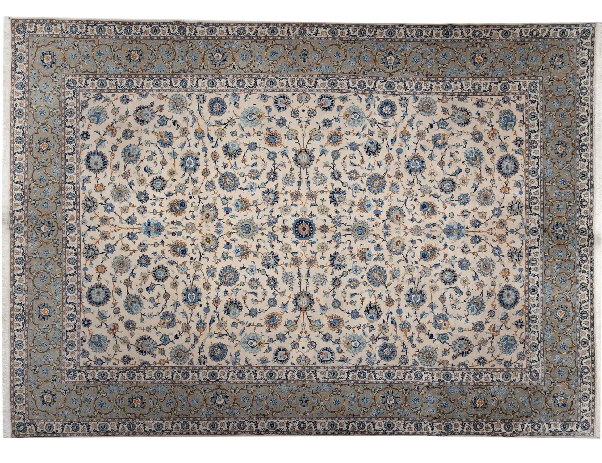 Beige Persien Kashan Patina 423 x 310 cm - Unikt håndlavet tæppe