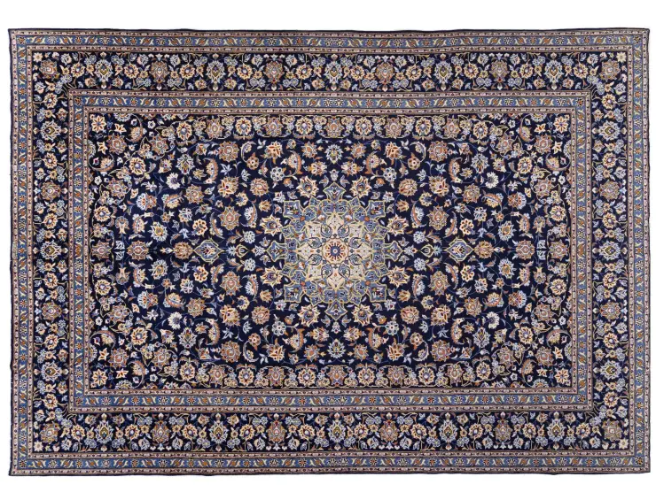 Blå persia Kashan Patina 400 x 293 cm