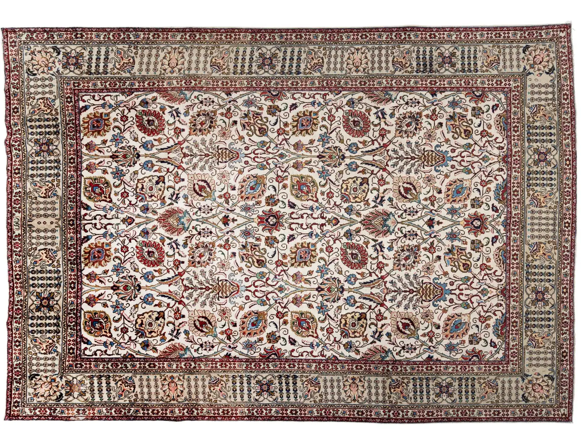 Beige Persia Tabriz Patina 376 x 296 cm - Unique Handmade Carpet