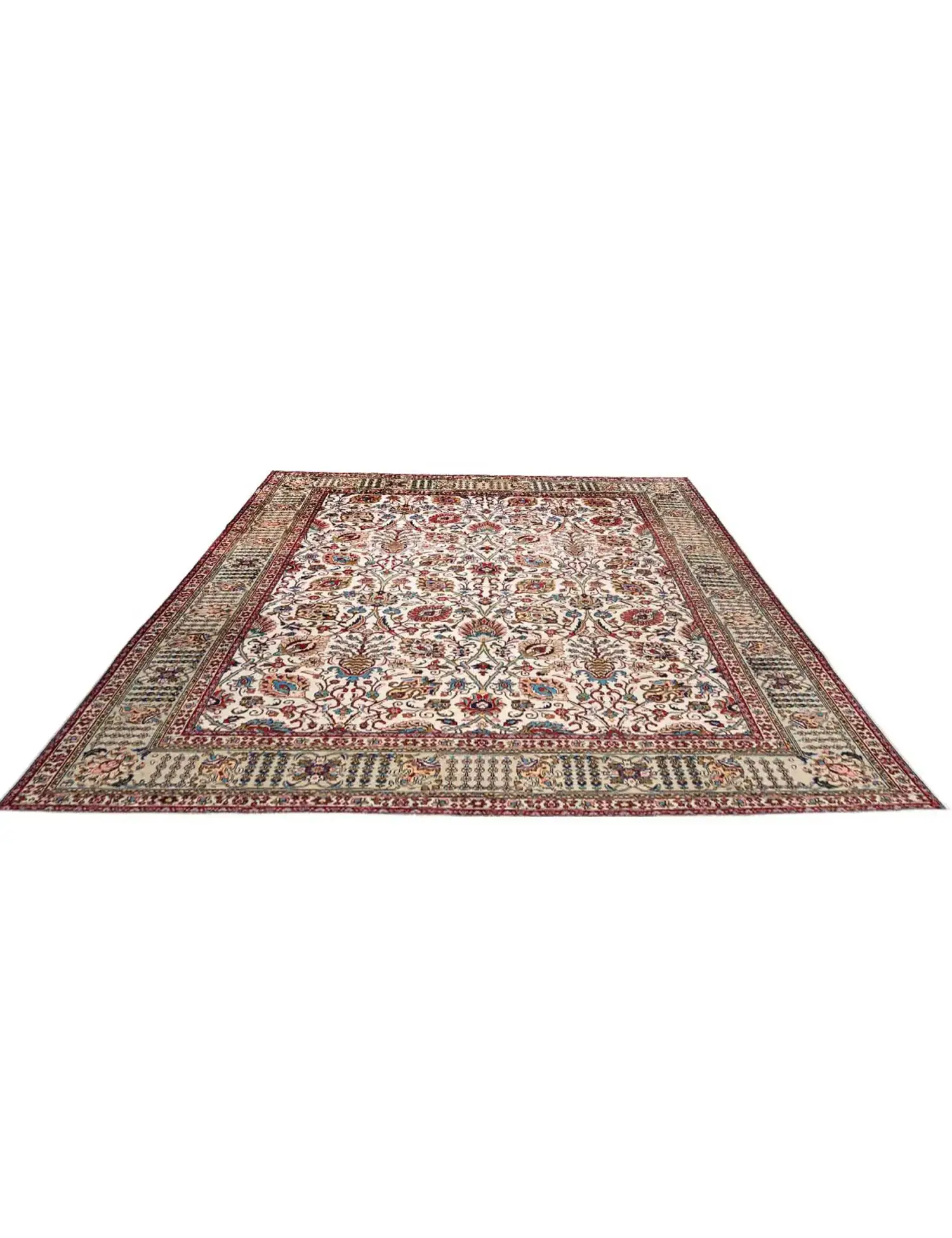Beige Persia Tabriz Patina 376 x 296 cm - Unique Handmade Carpet