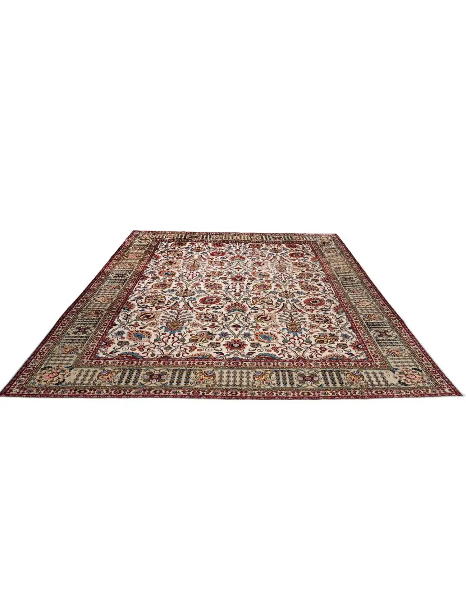 Beige Persia Tabriz Patina 376 x 296 cm - Unique Handmade Carpet