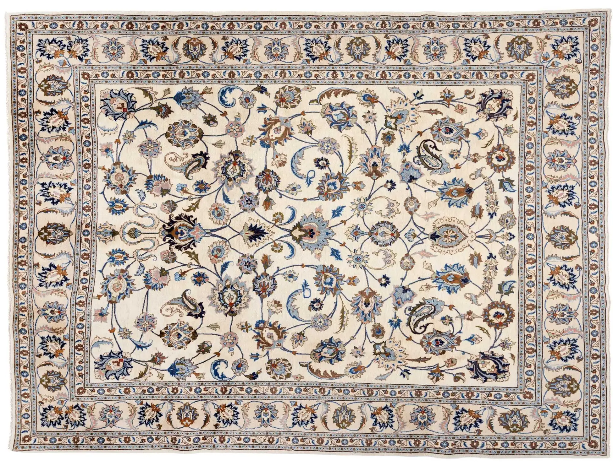 Beige Persia Kashmar Patina 316 x 240 cm - Unique Handmade Carpet