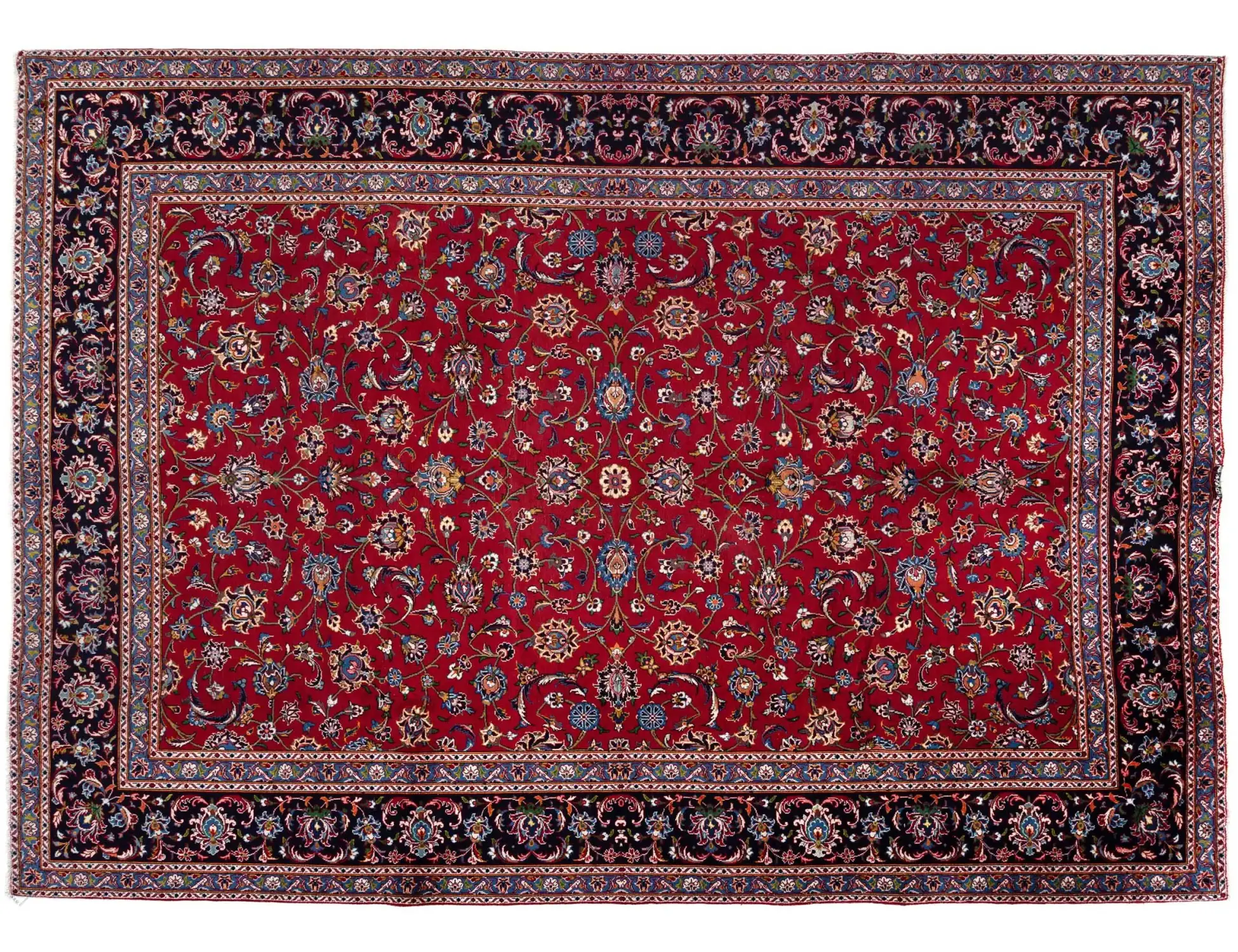 Rot Persien Kashan Patina 358 x 275 cm - Einzigartiger handgefertigter Teppich