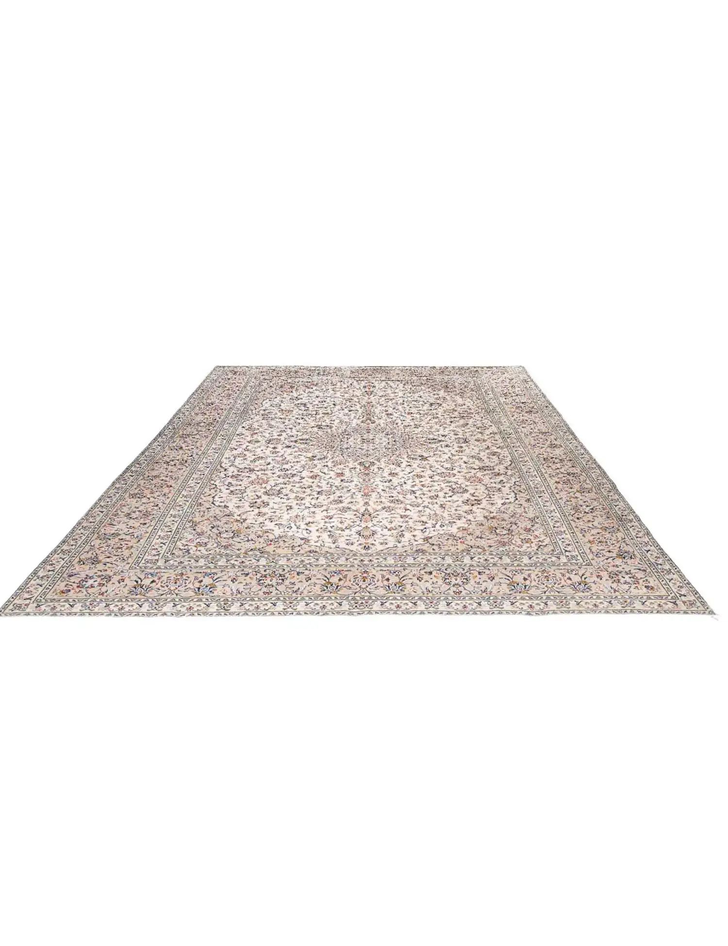 Beige Persien Kashan Patina 390 x 287 cm - Einzigartiger handgefertigter Teppich