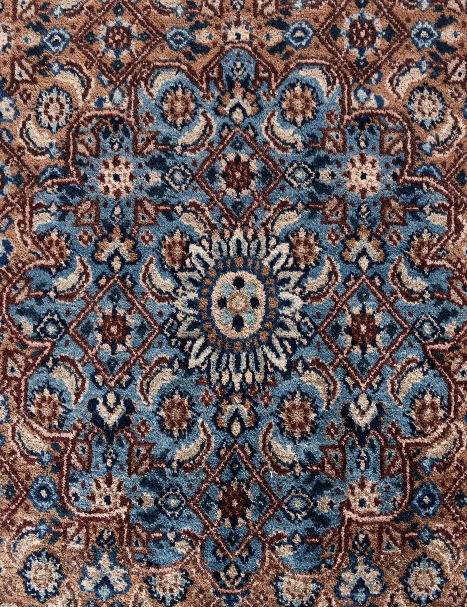 Bleu Persan Moud Patina 381 x 251 cm - Tapis fait main unique