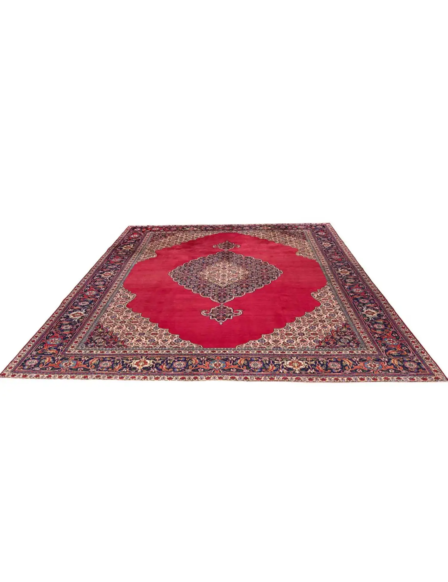 Rojo Persa Tabriz Patina 375 x 284 cm - Alfombra única hecha a mano