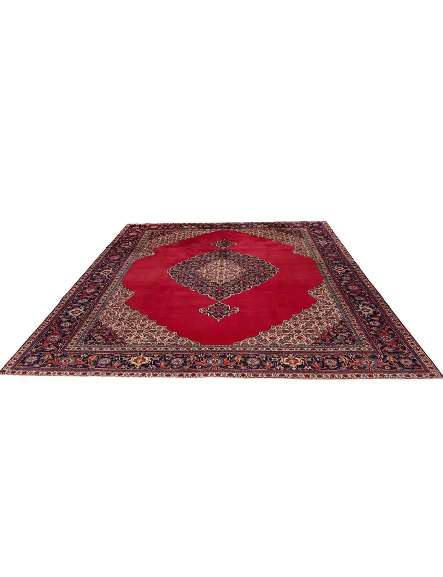 Rojo Persa Tabriz Patina 375 x 284 cm - Alfombra única hecha a mano