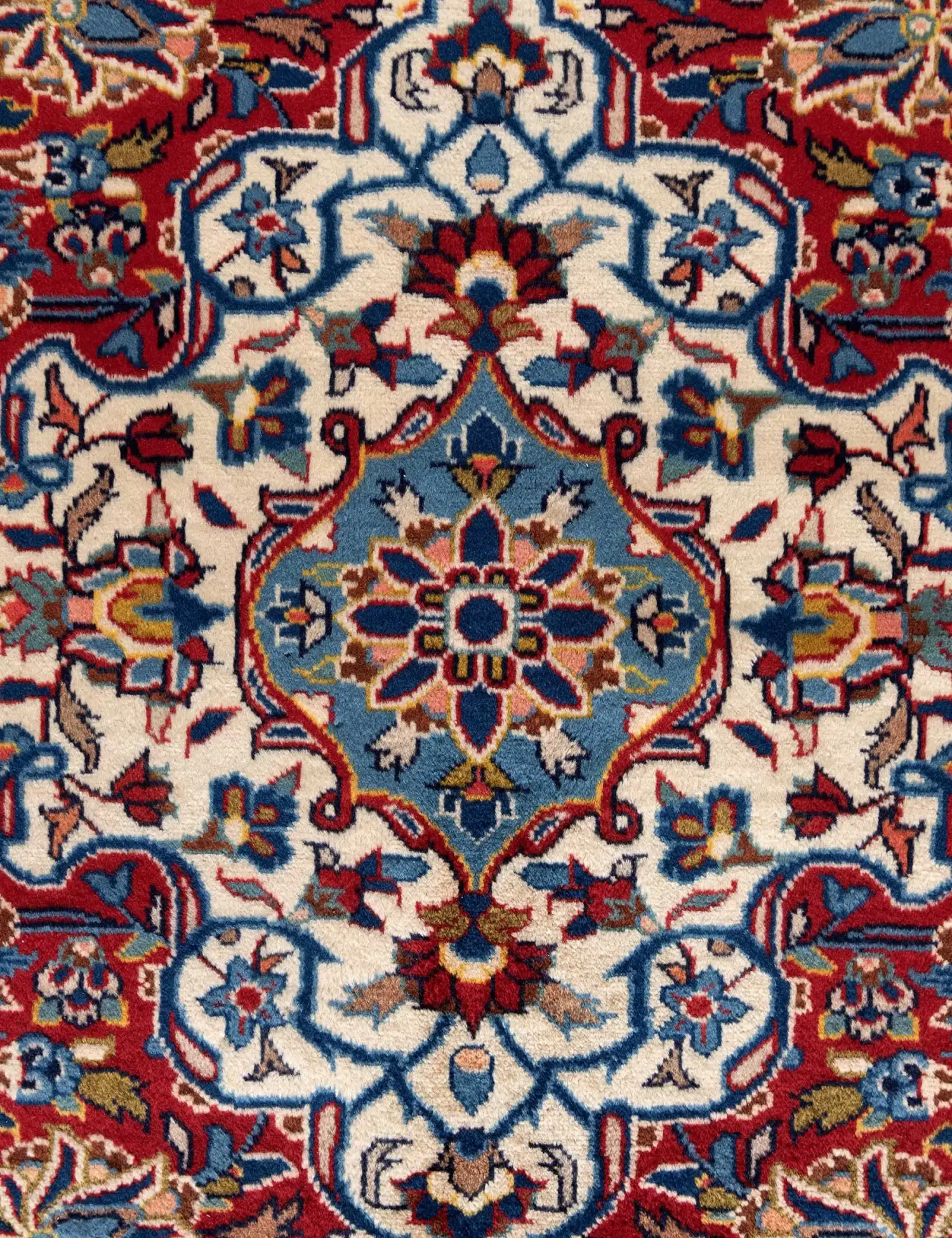 Azul Persa Kashan Patina 416 x 293 cm - Alfombra única hecha a mano