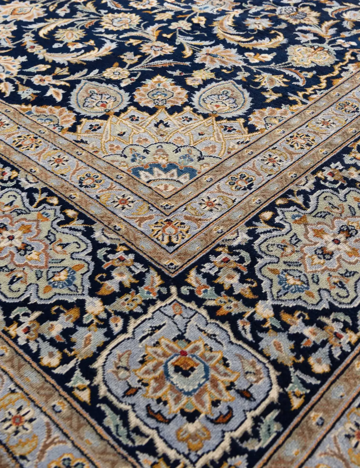 Azul Persa Ardakan Patina 347 x 243 cm - Alfombra única hecha a mano