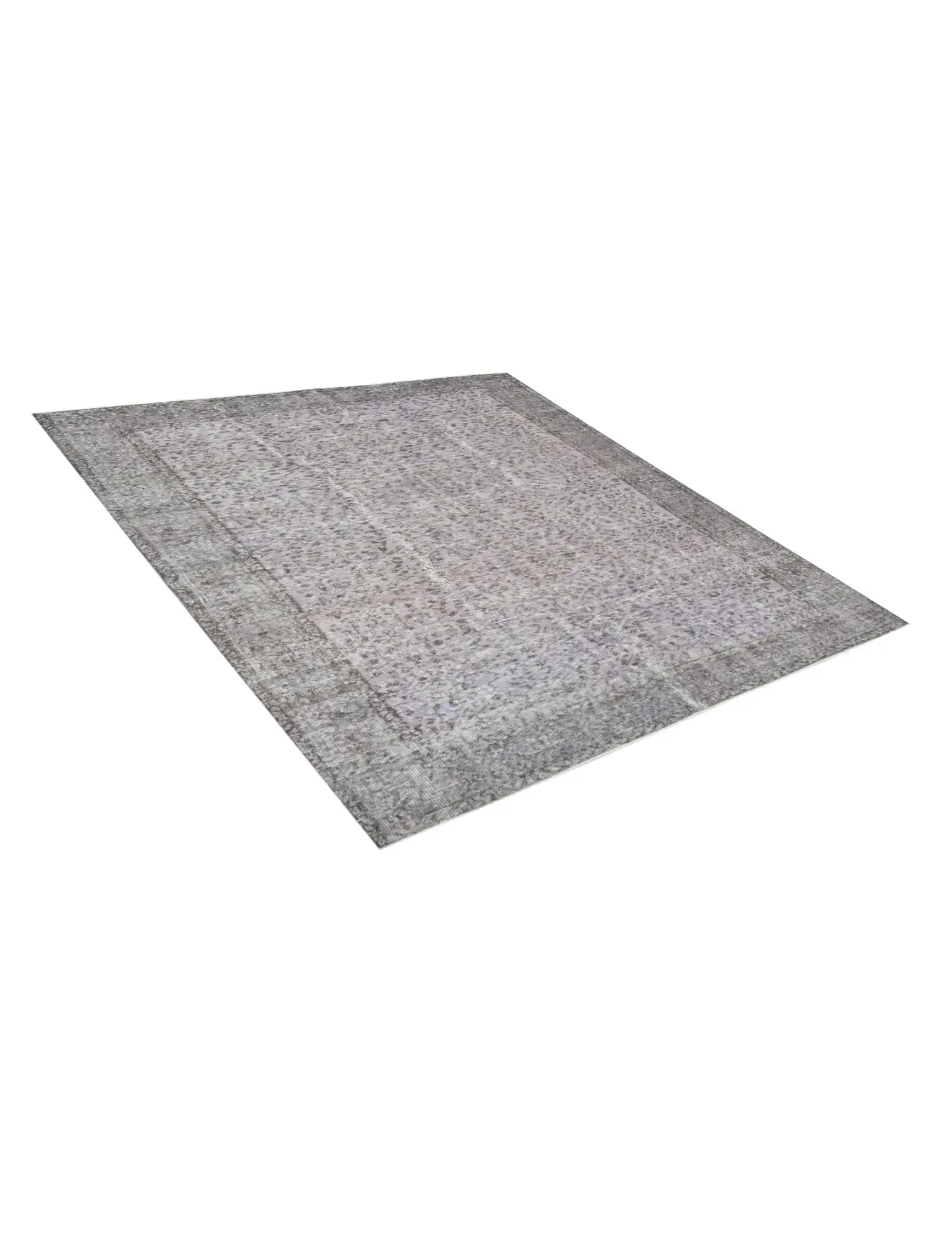 Grau Türkei Vintage Teppich 157 x 157 cm - Einzigartiger handgefertigter Teppich